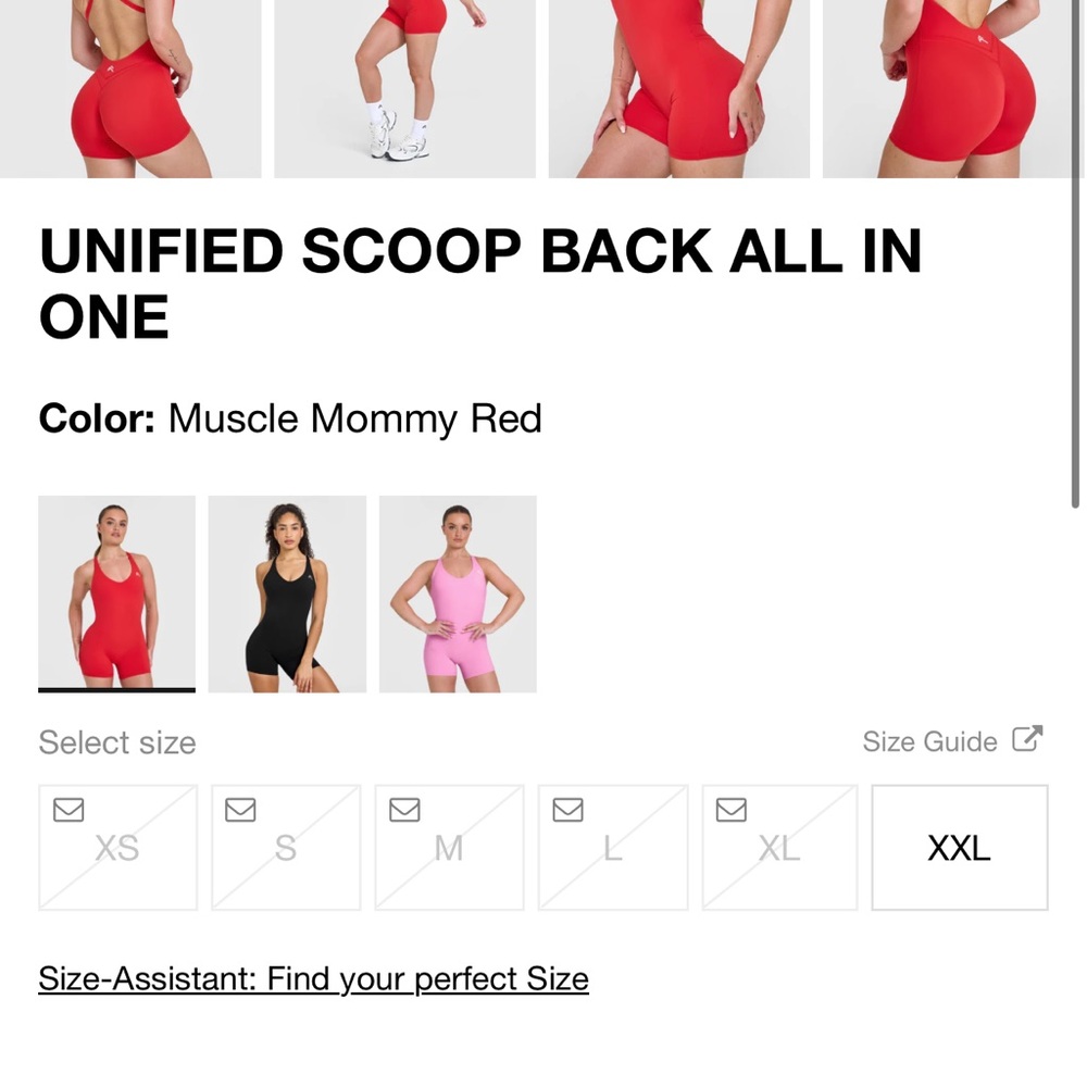 Red Scoop Back All-In-One